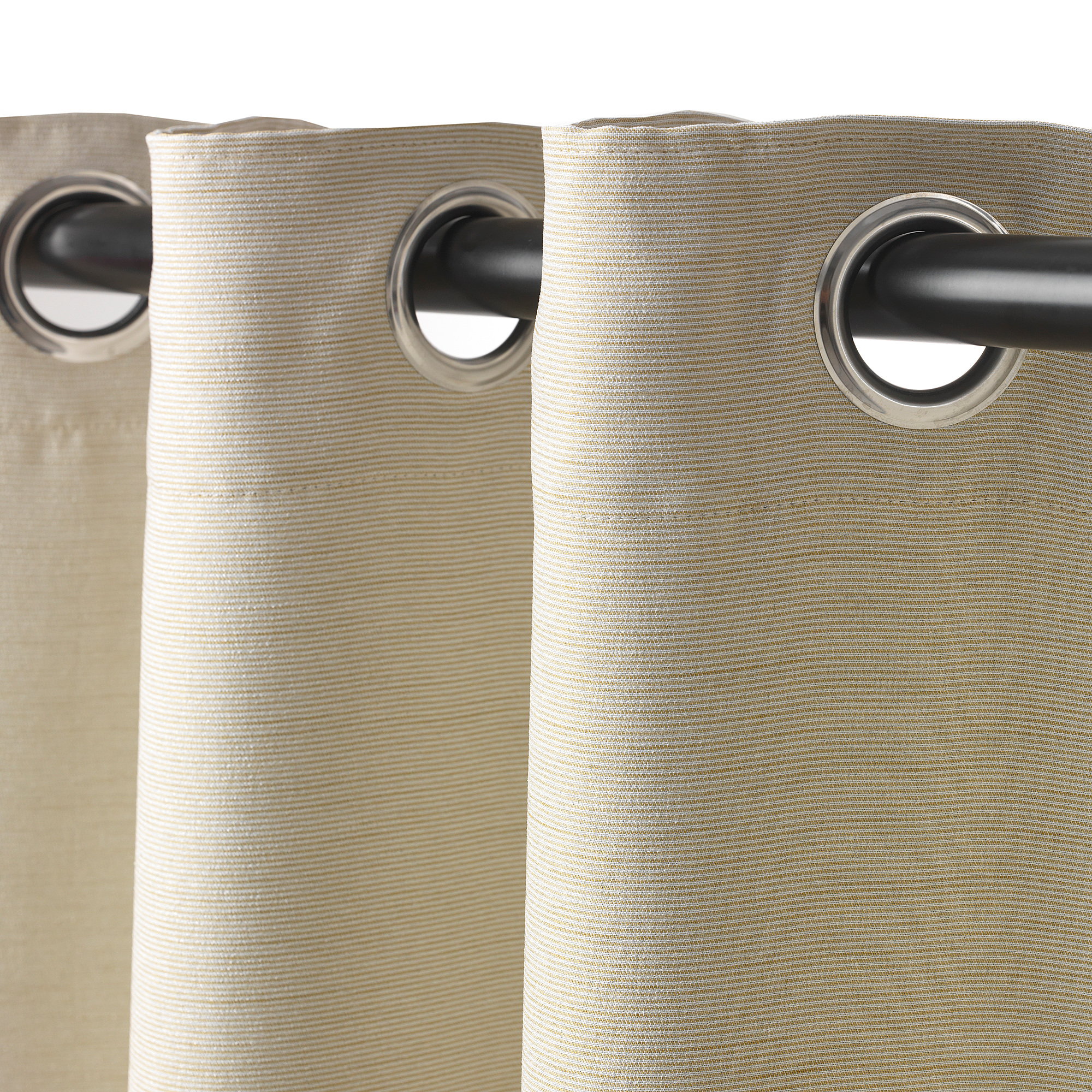 Room darkening curtains, 1 pair, beige with eyelets, 145x300 cm