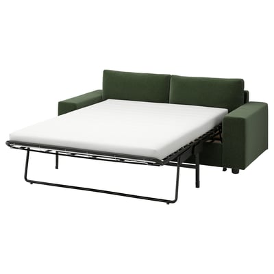 VIMLE 2-seat sofa-bed, with wide armrests/Johanneshov dark green