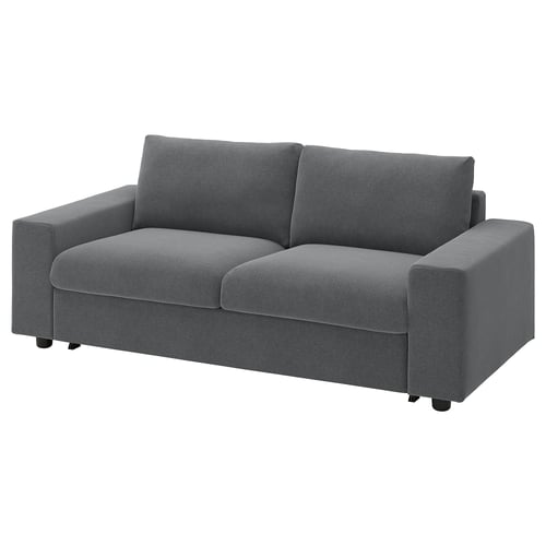 VIMLE 2-seat sofa-bed, with wide armrests/Johanneshov dark grey