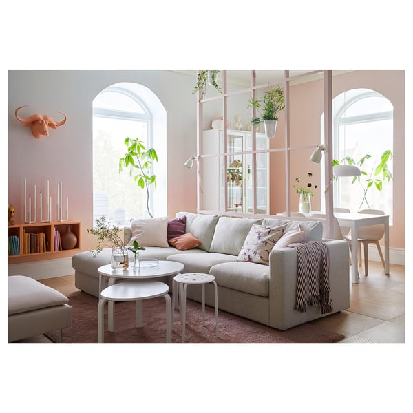 VIMLE funda sofá 3 plazas chaiselongue, con reposabrazos anchos  Gunnared/beige - IKEA