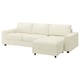 VIMLE 3-seat sofa with chaise longue, with wide armrests/Johanneshov off-white
