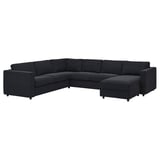 VIMLE sectional sofa, dark grey, modern minimalist design, corner shape, fabric upholstery.