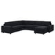 Option: VIMLE black l-shaped sectional sofa, modern design, dark gray fabric, comfortable cushions, versatile layout.
