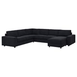 VIMLE sectional sofa, black, modern, l-shape, fabric.