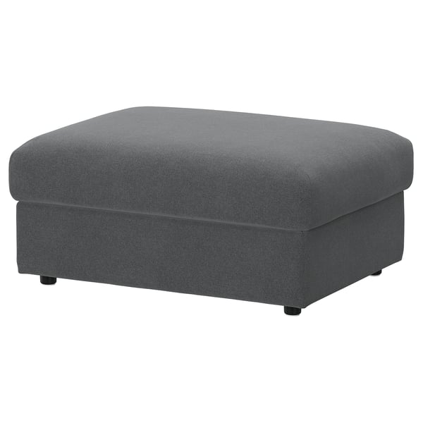 VIMLE Cover for footstool with storage, Johanneshov dark grey