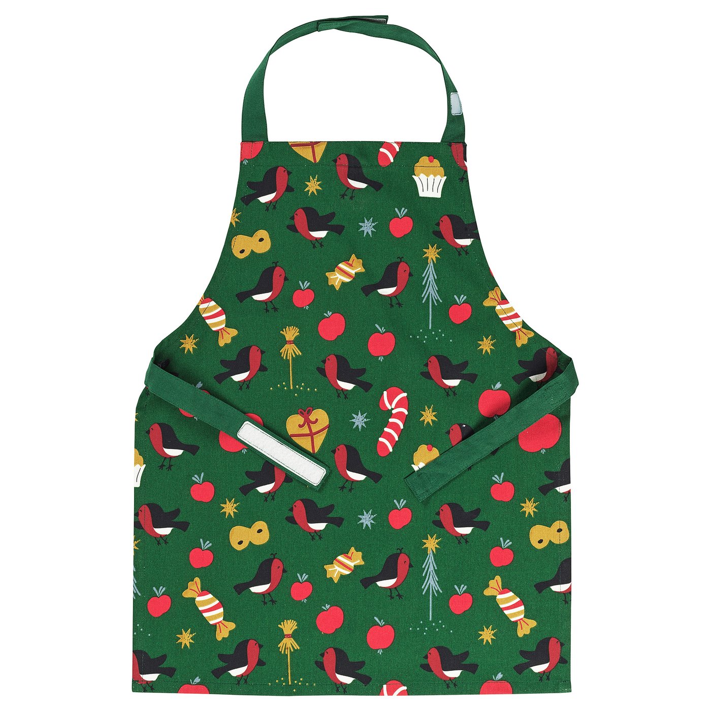 VINTERFINT Children's apron, bird pattern green, 47 IKEA Spain