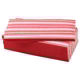 Stack of red and white striped VINTERFINT napkins, rectangular shape.