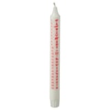 White VINTERFINT advent candle. Red numbers and festive designs. Counts 1-24.