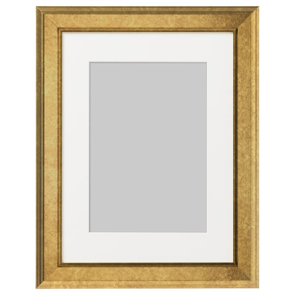 Gold picture frame, VIRSERUM, a4 size, with white mount, rectangular.