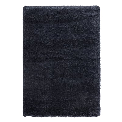 VOLLERSLEV dark blue rug, shaggy texture, soft, rectangular.