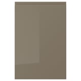 VOXTORP door, dark grey-brown, modern, high-gloss, smooth, rectangular, integrated handle