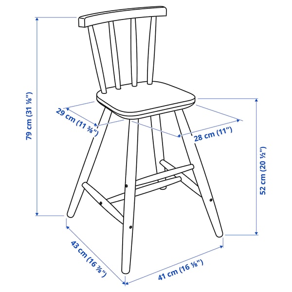 AGAM Silla alta para niños, blanco