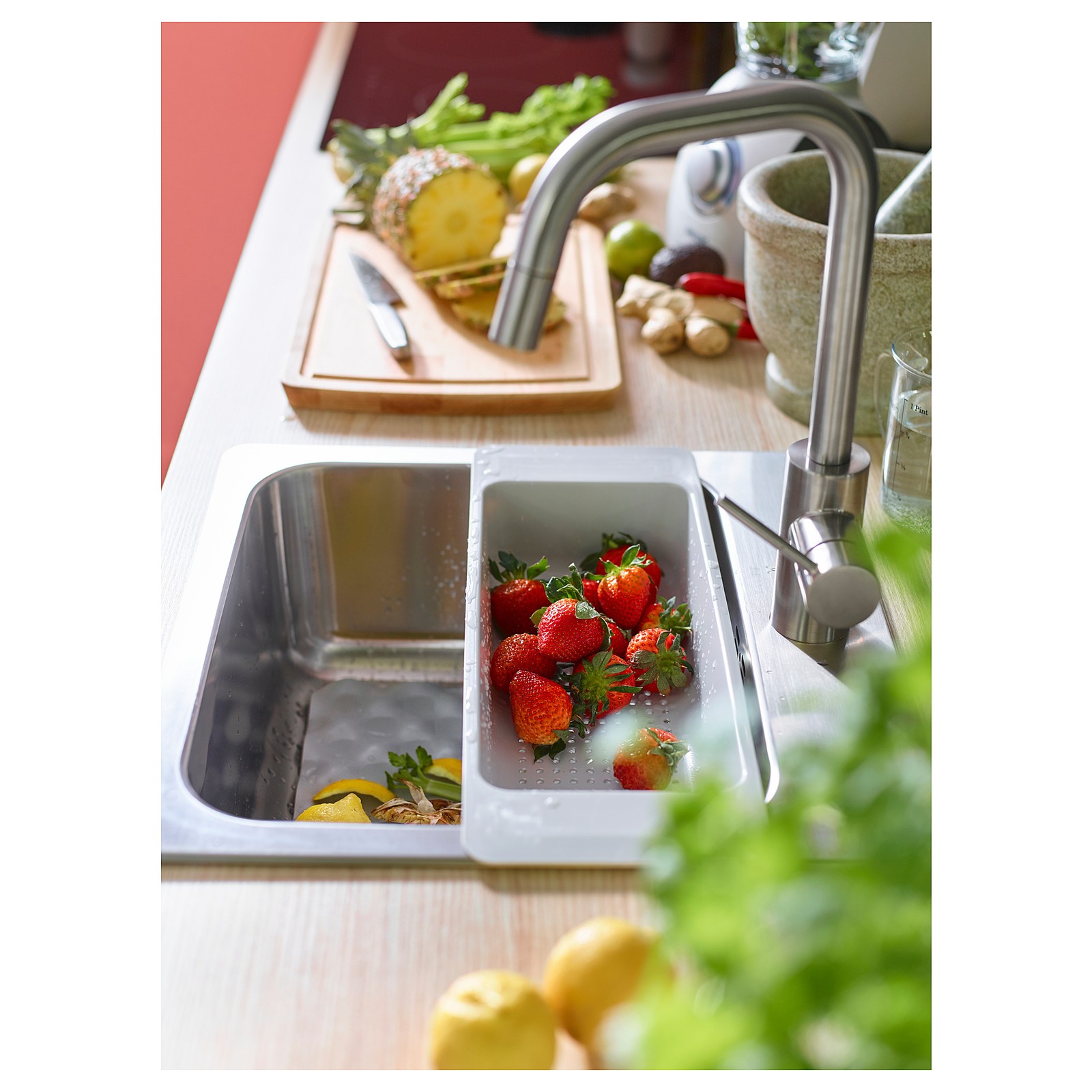 ÄLMAREN Grifo de cocina con ducha extraíble, col acinox - IKEA