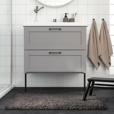 DOPPA Bathtub mat, light gray - IKEA