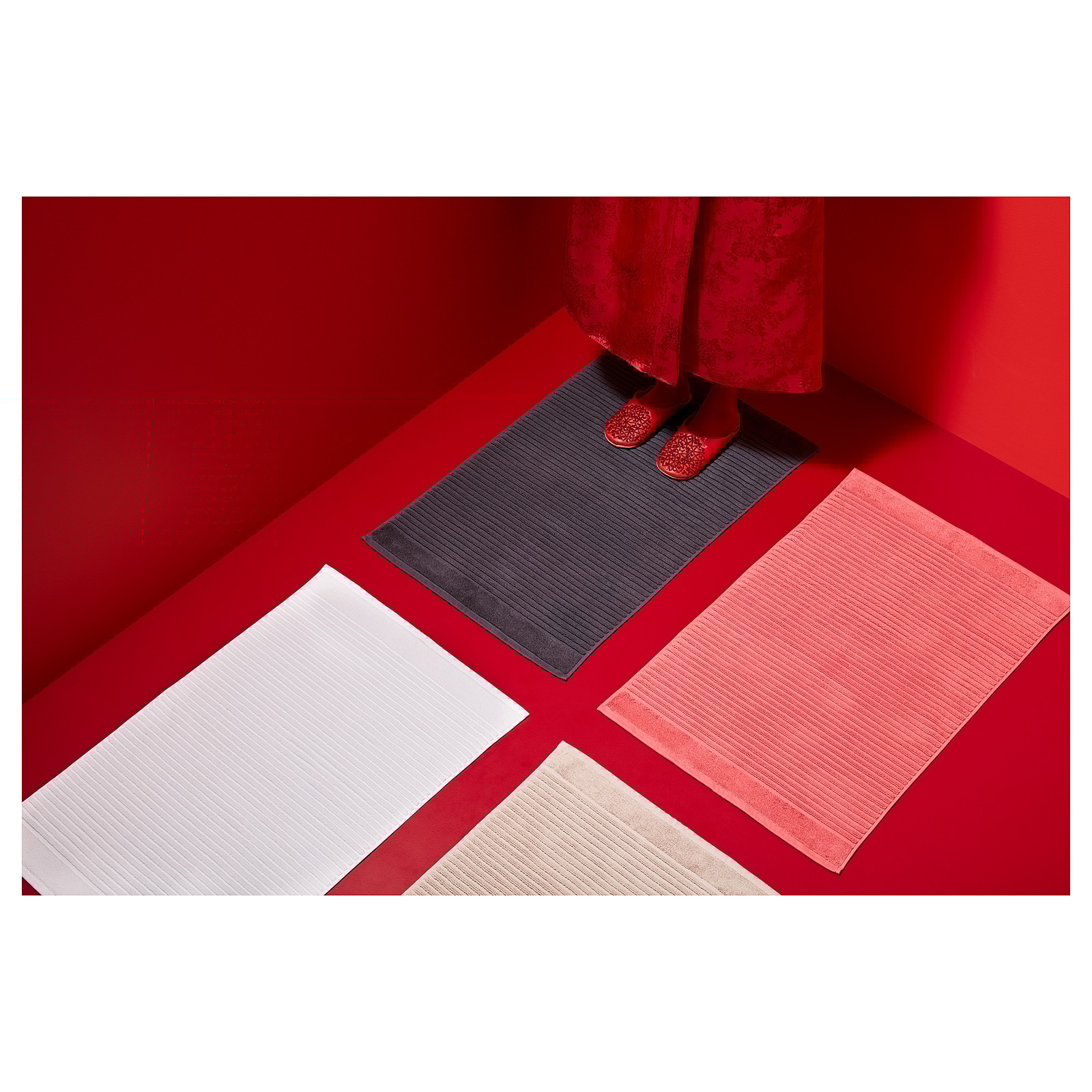 ALSTERN Alfombrilla de baño, blanco, 50x80 cm - IKEA