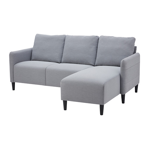 ANGERSBY - sofá de 3 plazas, con chaiselongue/Knisa gris claro Artículo nuevo en su embalaje original.