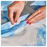 ÄNGSVITVINGE Funda nórdica con funda de almohada, azul/blanco, 150x200/50x60 cm
