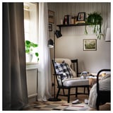 ANNAKAJSA Cortinas semiopacas, 2 unidades, gris claro/con cinta de fruncir, 145x300 cm