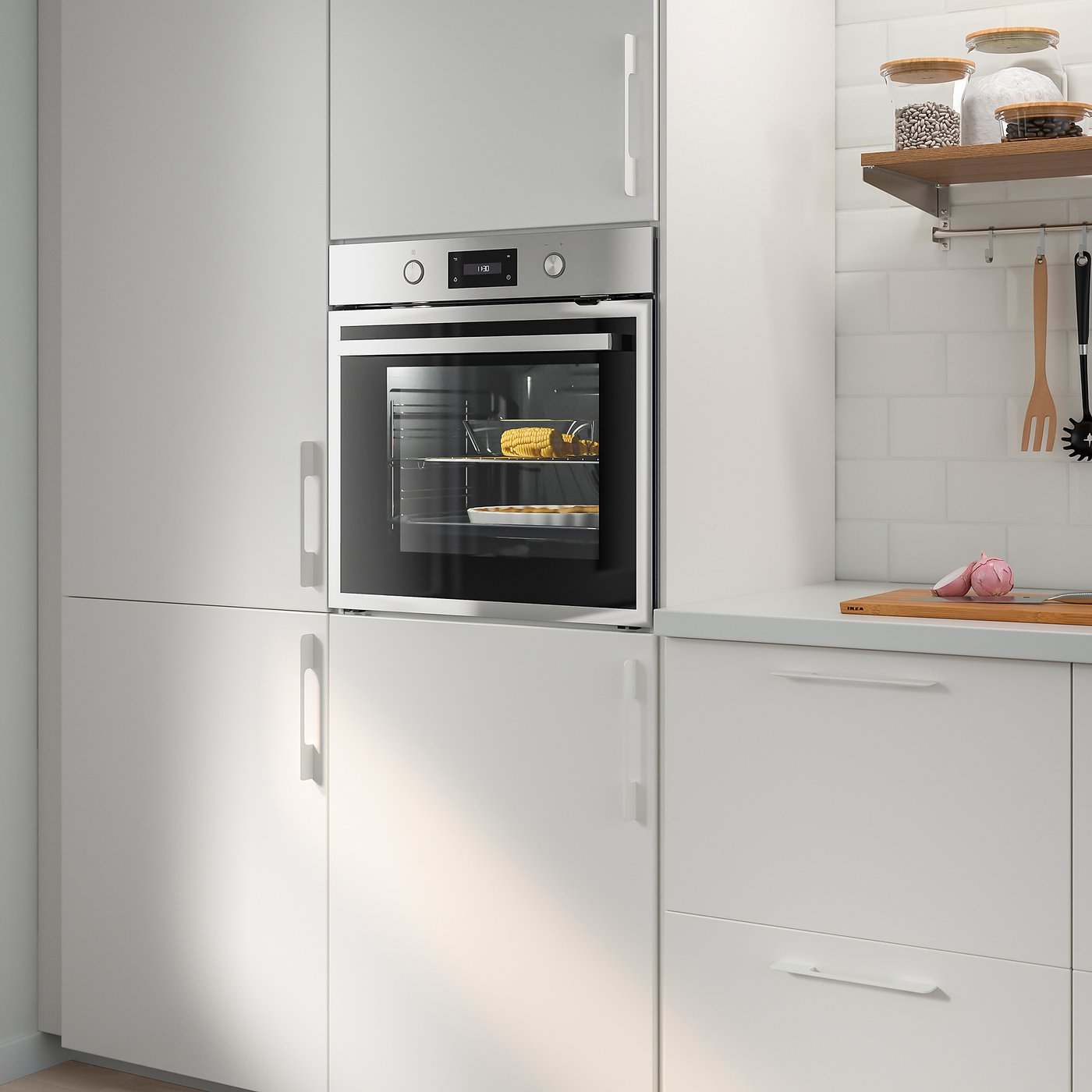 ANRÄTTA Horno aire forzado\u0026f pirolítica, ac inox - IKEA