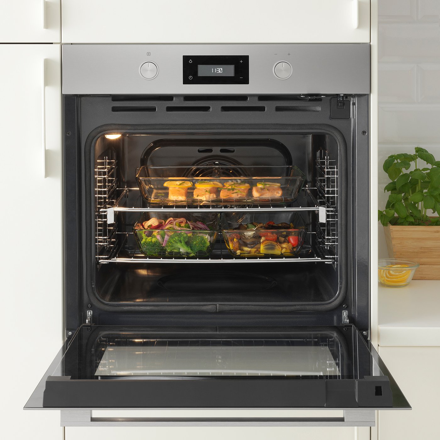 ANRÄTTA Horno aire forzado\u0026f pirolítica, ac inox - IKEA