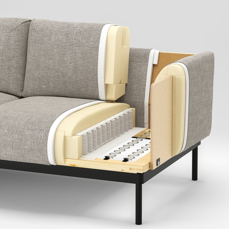 ÄPPLARYD sofá de 2 plazas, Lejde gris/negro IKEA