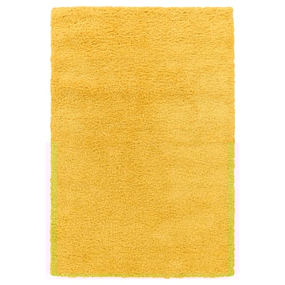 Alfombra amarilla peluda: suave, duradera, resistente a las manchas, cálida, que reduce el ruido.