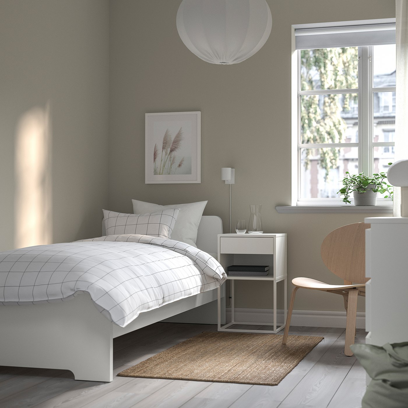 IKEA - estructura cama, blancoLindbåden, 90x200 cm blanco/Lindbåden