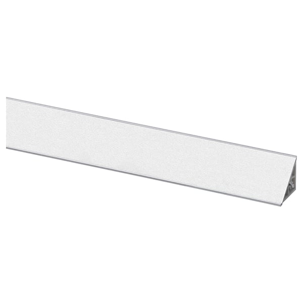 Protector de esquina metálico plateado para encimeras, diseño elegante y moderno.
