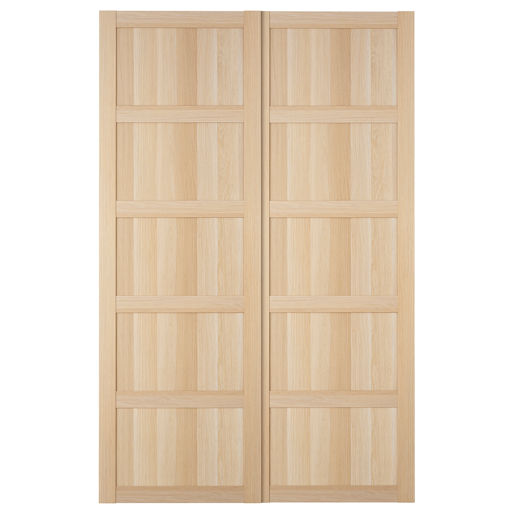 BERGSBO Puertas correderas, 2 uds efecto roble tinte blanco IKEA
