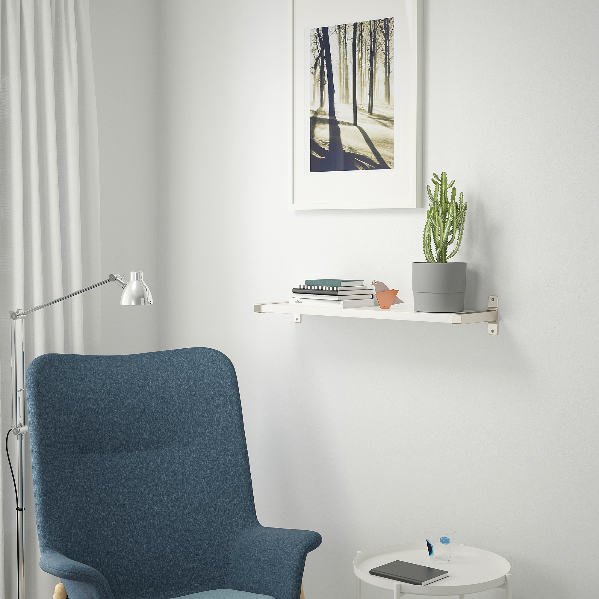 BERGSHULT / GRANHULT Estante, blanco, niquelado, 80x20 cm - IKEA