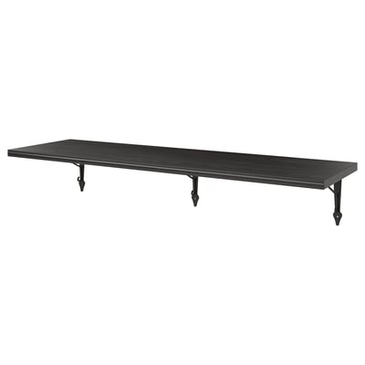 Estantería de pared BERGSHULT negra con diseño angular, fabricada en tablero de partículas y metal.