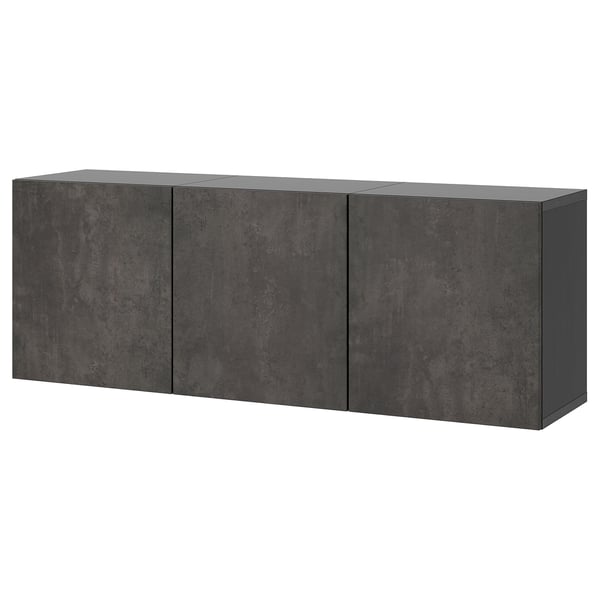BESTÅ mueble de almacenamiento de pared gris oscuro.