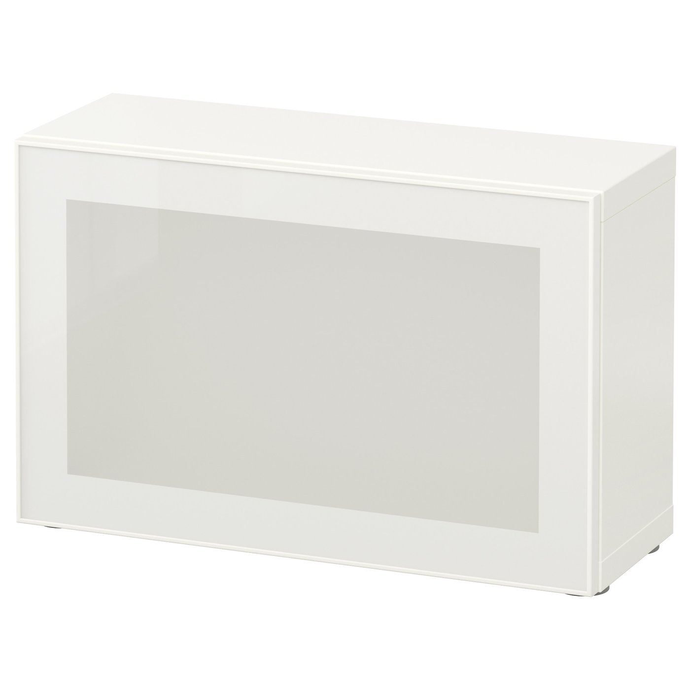 BESTÅ Estante con puerta de vidrio - blanco/Glassvik vidrio esmerilado