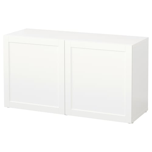 Besta Estanteria Con Puertas Blanco Hanviken Blanco Ikea
