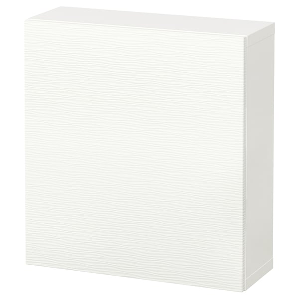 Un armario de almacenamiento BESTÅ blanco, rectangular con líneas limpias, con un acabado liso y superficies planas.