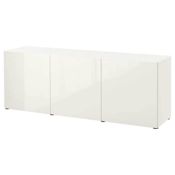 BESTÅ salón, Selsviken alto brillo/blanco, 180x42 cm IKEA