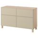 BESTÅ Mueble salón, efecto roble tinte blanco/Krukmakare beige, 120x42x74 cm
