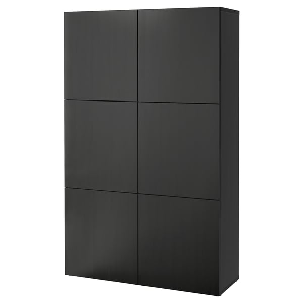 BESTÅ Mueble salón, Lappviken negro-marrón, 120x40x192 - IKEA