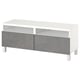 BESTÅ Mueble TV con cajones, blanco/Kallviken/Stubbarp gris oscuro, 120x42x48 cm