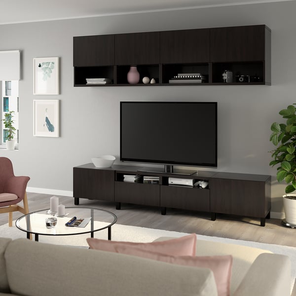 BESTÅ Mueble TV, negro-marrón, Lappviken/Stubbarp negro-marrón