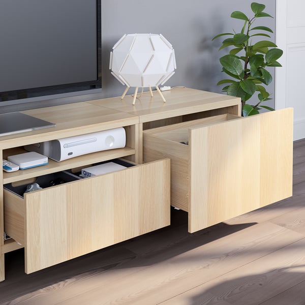 BEST Mueble TV efecto roble tinte blanco Lappviken BEST Mueble TV efecto roble tinte blanco Lappviken