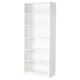 Librería BILLY blanca con estantes ajustables para organizar.