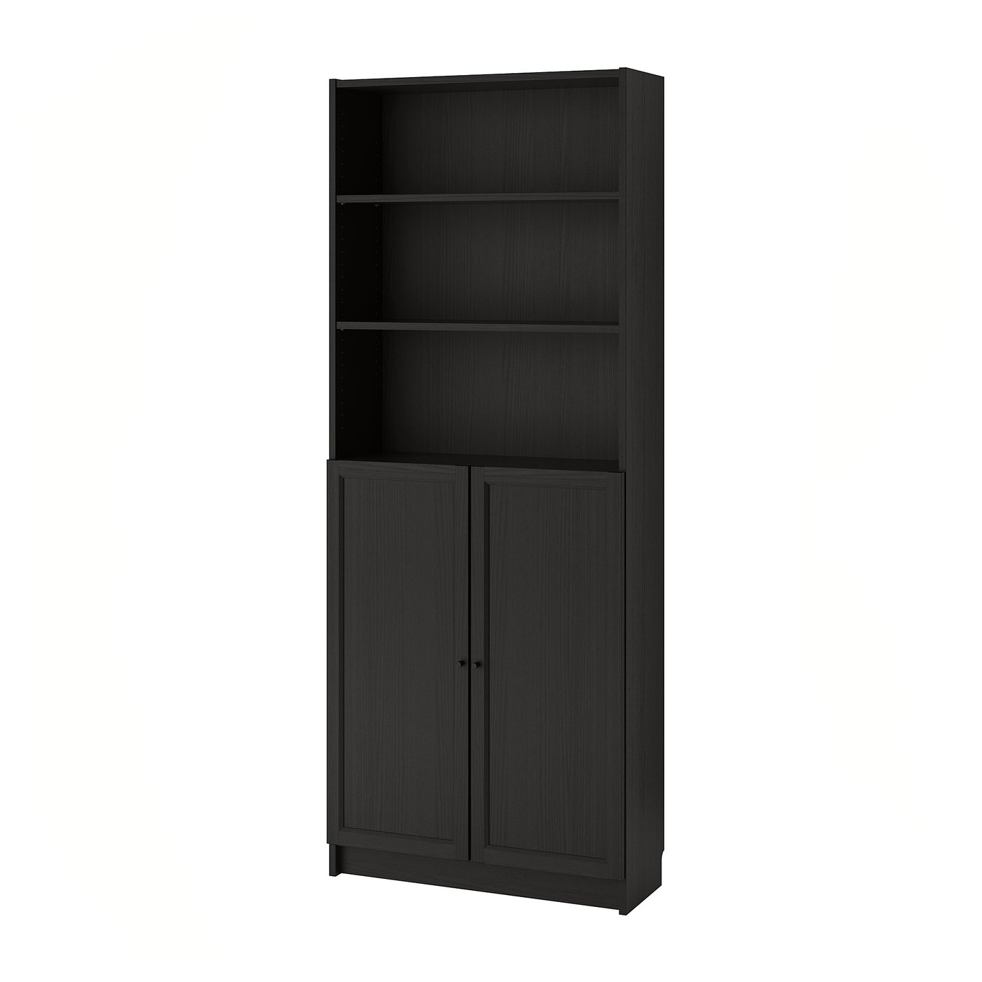 BILLY / OXBERG Librería con puertas, negro-marrón, 80x30x202 cm - IKEA