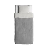 Funda nórdica de algodón BLÅVINDA gris, cambray, rectangular, líneas limpias.