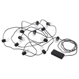 BLÖTSNÖ guirnalda de luces, negro, plástico, bombillas esféricas, a pilas.