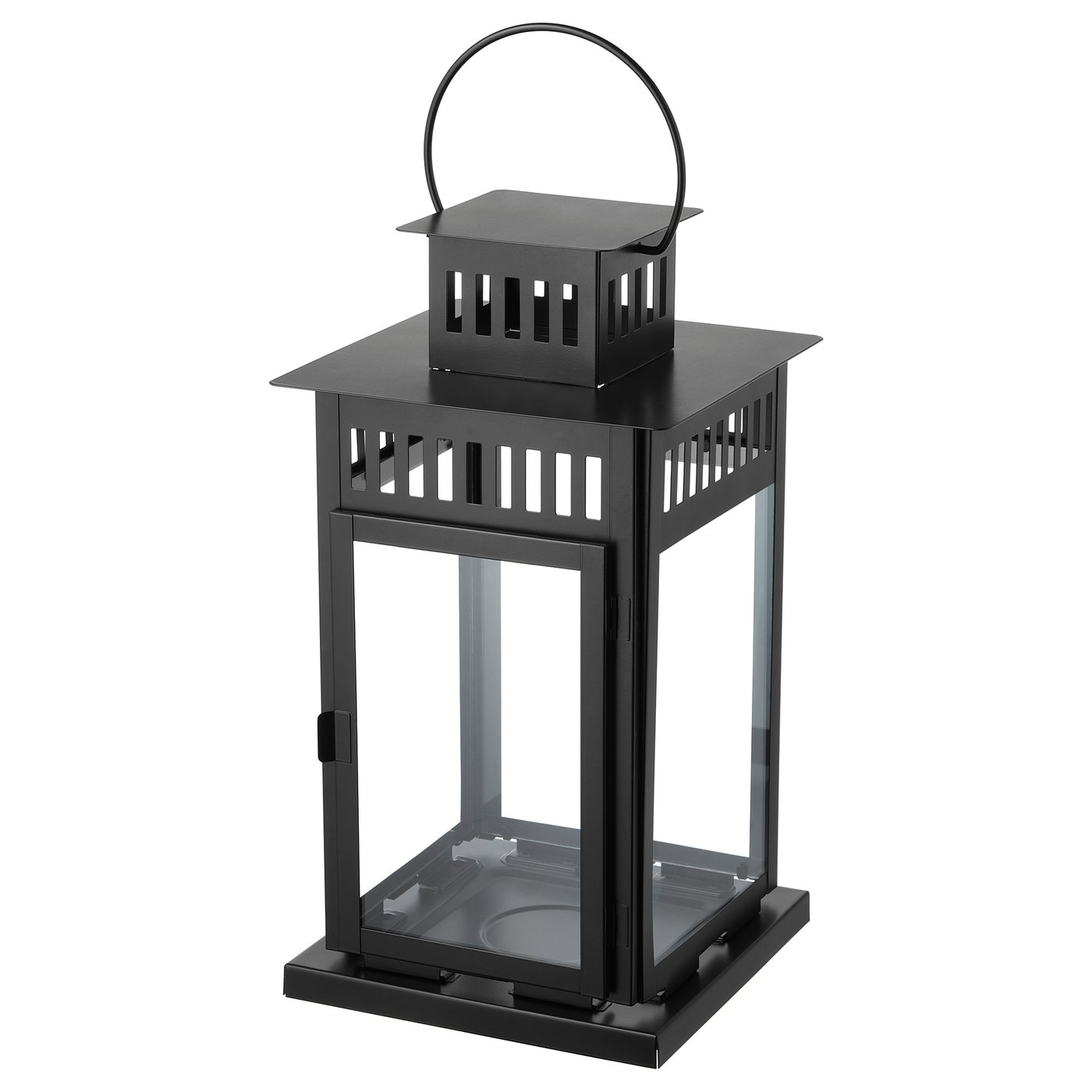 Borrby Farol Vela Gr Negro Int Ext Negro 24 X24 Cm Ikea