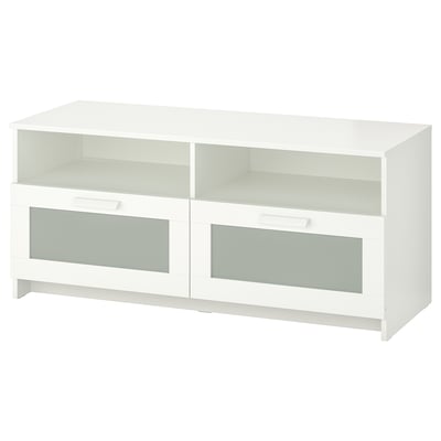 Mueble TV salón Mesa de TV Mueble de televisión con puerta blanco 102x30x36  cm ES62615A