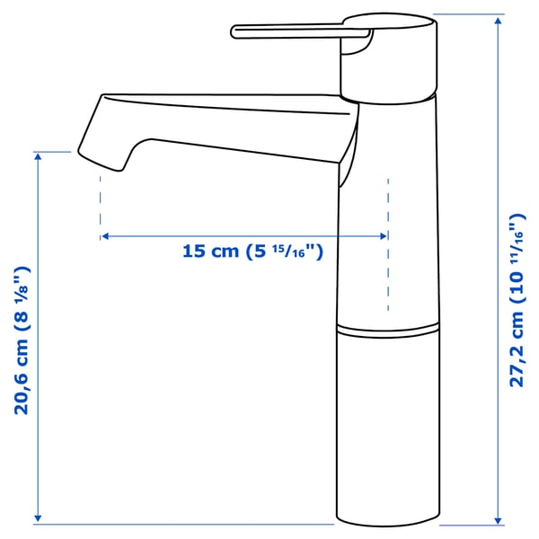 HAMNSKÄR grifo lavabo alto, cromado - IKEA