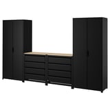 IKEA BROR Armario+banco trabajo negro/contrachapado de pino 340x40x191 cm