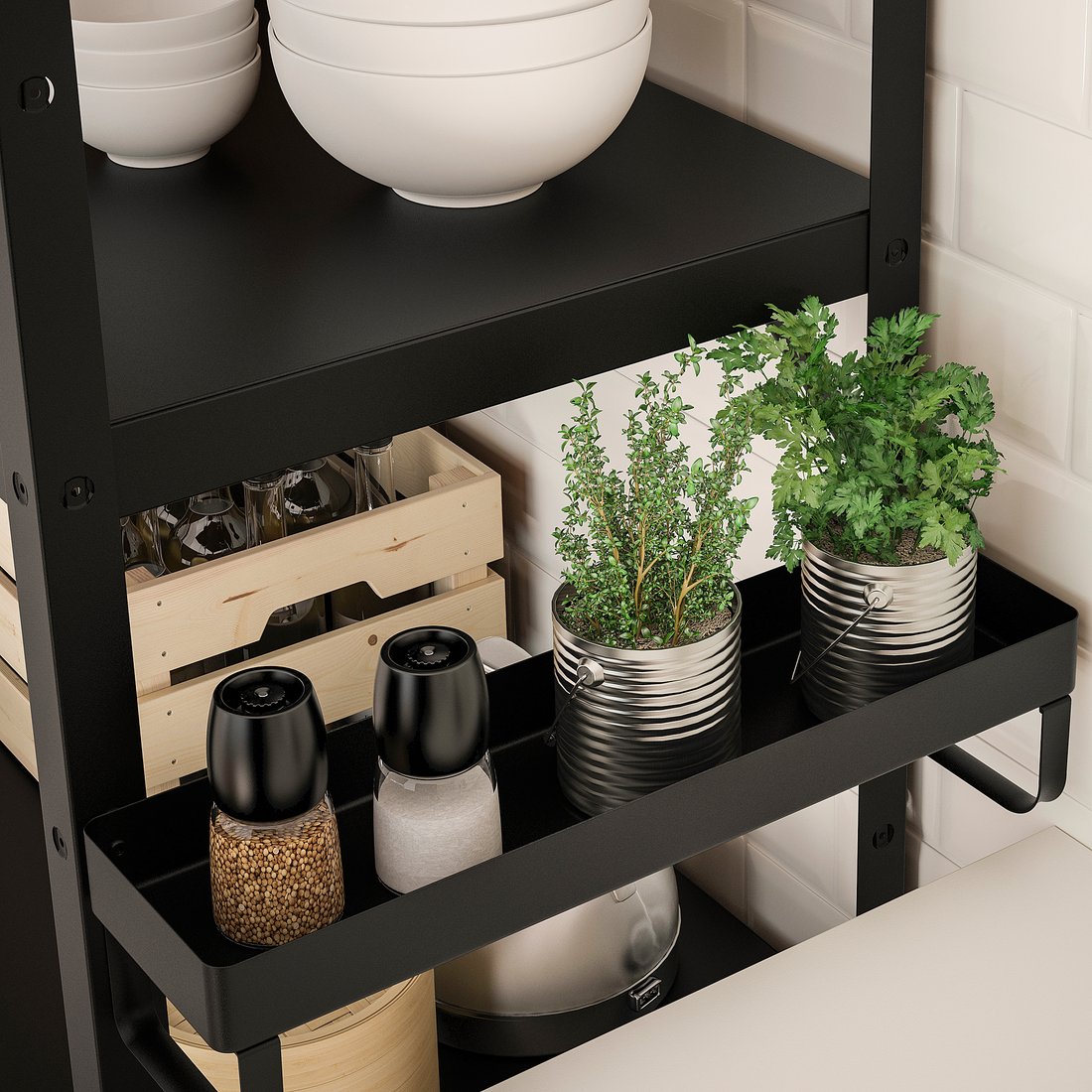 BROR Balda adic, negro, 55x16x14 cm IKEA